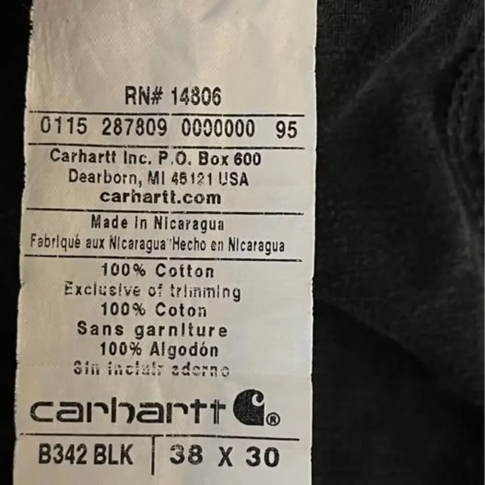 Carhartt Cargo Pants Men's 38x30 Black Relaxed Fit Double Knee B342 BLK Vintage